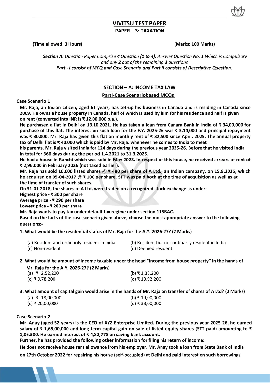 Vivitsu Test Paper, the free mock test at the back of the Reviewer