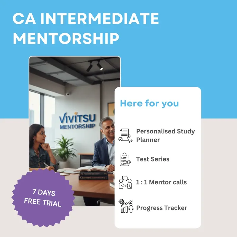 Vivitsu CA Intermediate Mentorship: personalised study planner, test series, 1:1 mentor calls and progress tracker